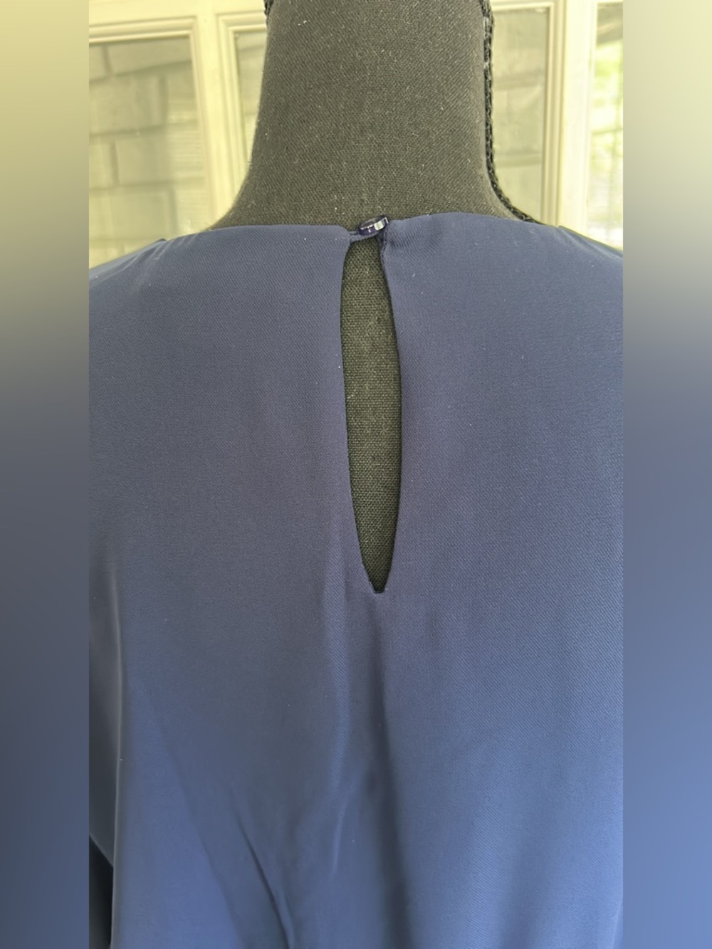 Michael Kors Dress Knee Length Medium Women’s Blue Chiffon Ruffle Long Sleeve - Picture 7 of 12